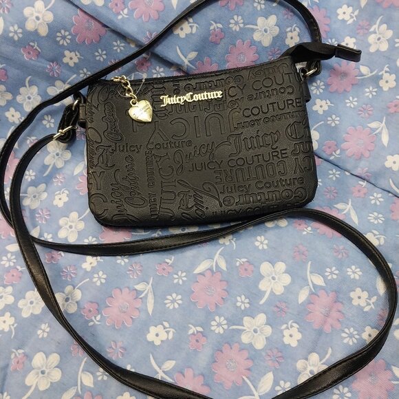 Juicy Couture Handbags - 3195 Small Black Juicy Couture Crossbody Bag Purse. In Excellent Condition.